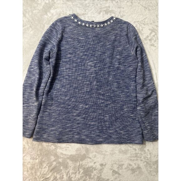 Women’s J.crew Sweater Blue Rhinestone Neckline Size Small - Picture 16 of 16